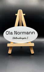 Postkasseskilt i plastlaminat - 110x55 mm