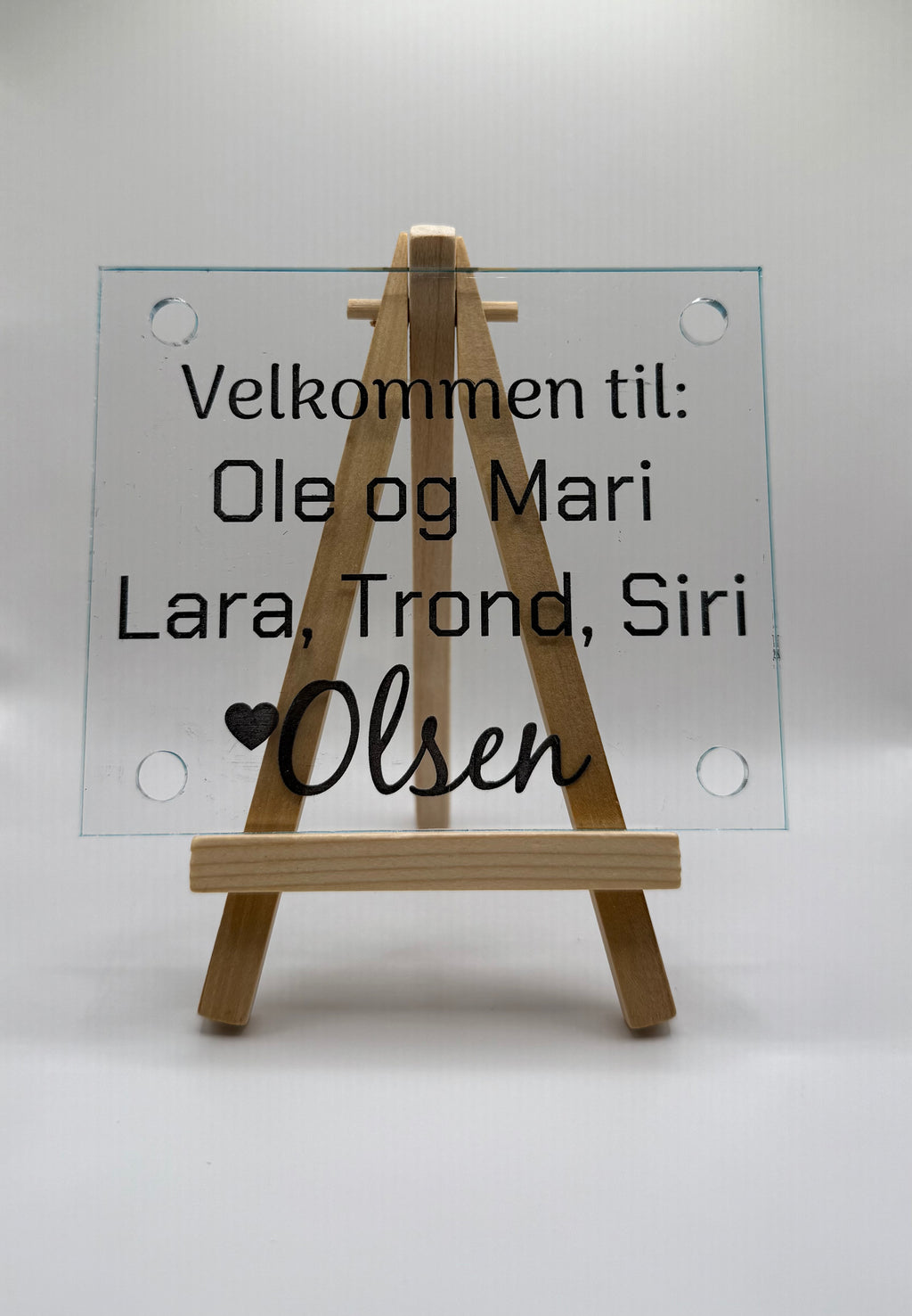 Dørskilt i akryl – 120×100 mm
