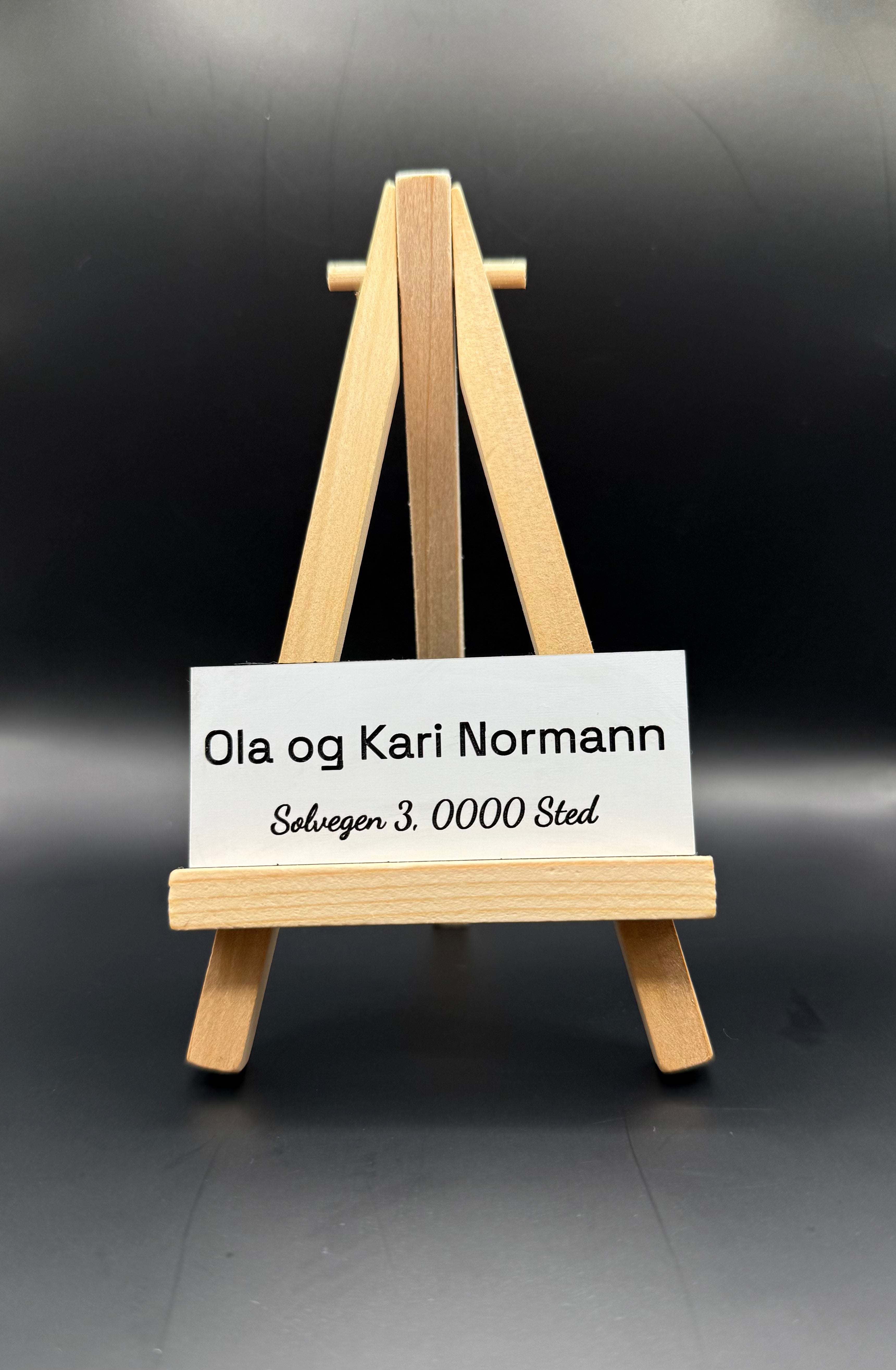 Postkasseskilt i plastlaminat - 78x32 mm