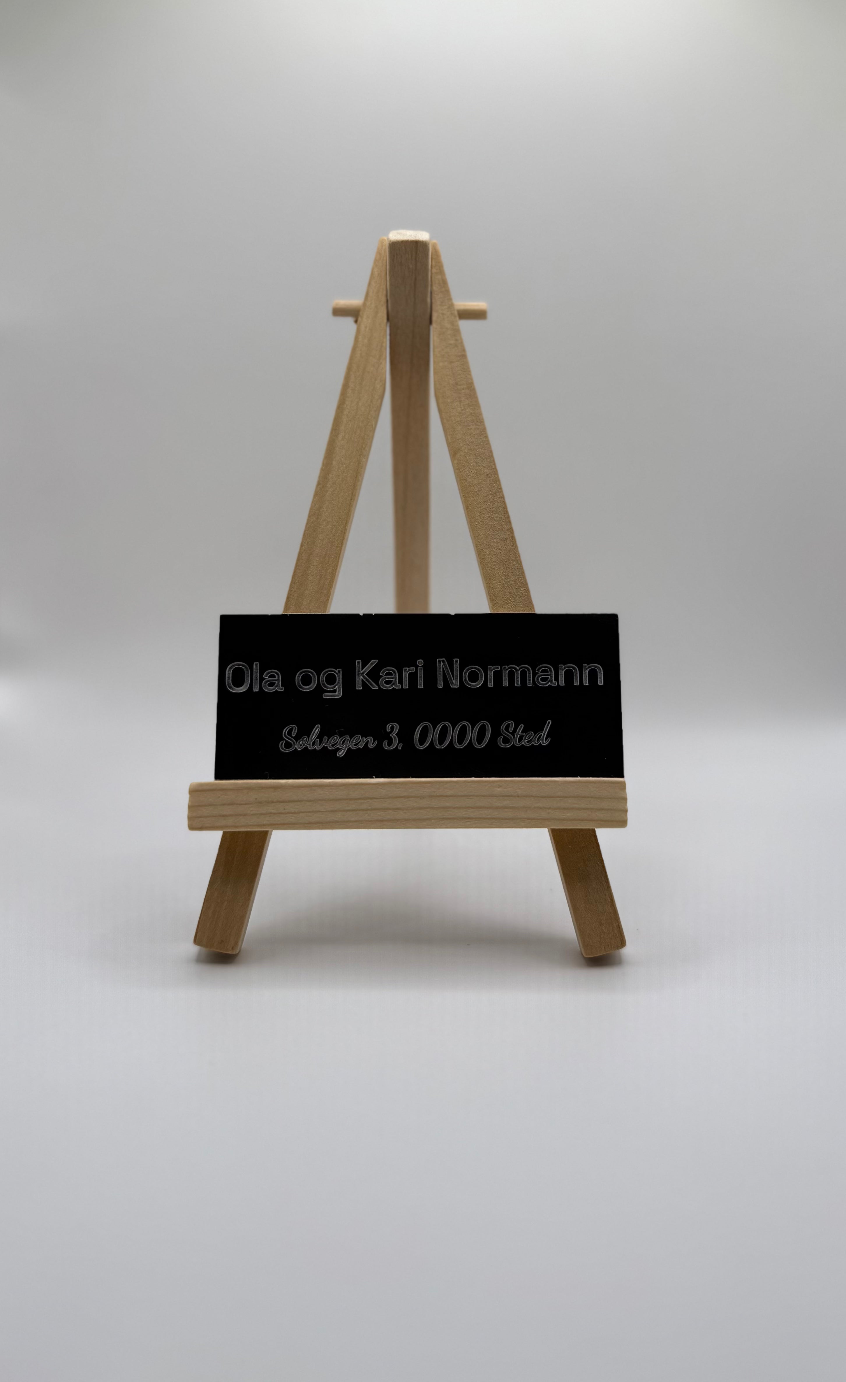 Postkasseskilt i plastlaminat - 78x32 mm