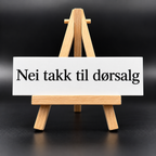 Neitakk til dørsalg - laget i plastlaminat Inngravert.no