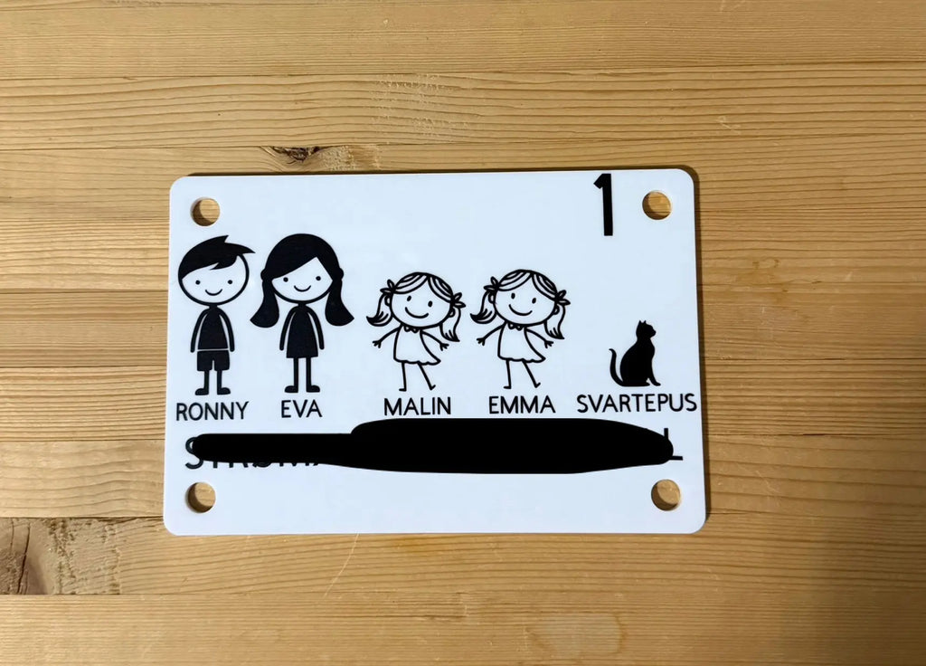 Dørskilt - design selv Inngravert.no