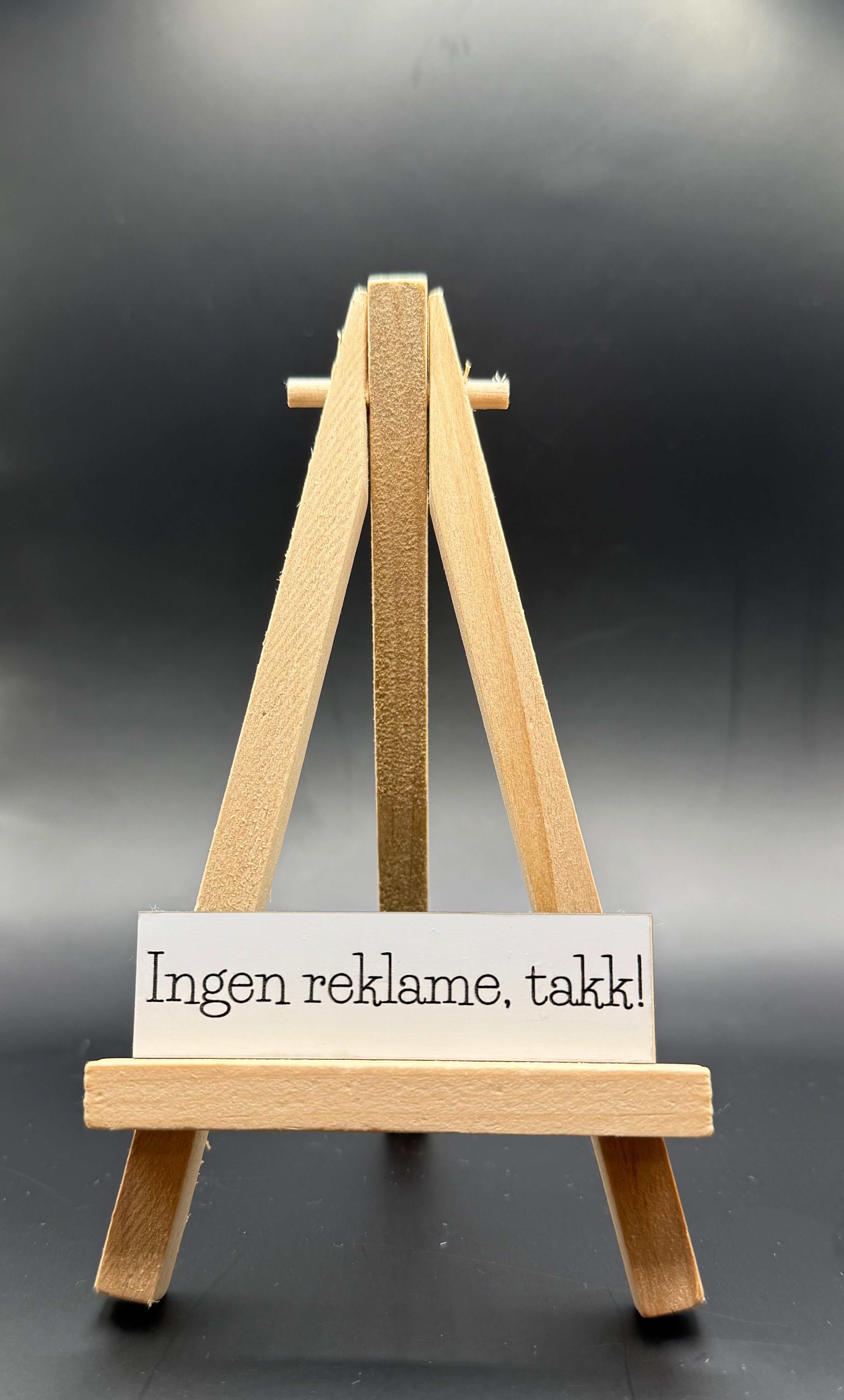 "Ingen reklame, takk!" – postkasseskilt i plastlaminat (sort/hvit)