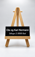Postkasseskilt i plastlaminat - 78x32 mm Inngravert.no