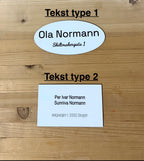 Postkasseskilt i plastlaminat - 93x58 mm Inngravert.no