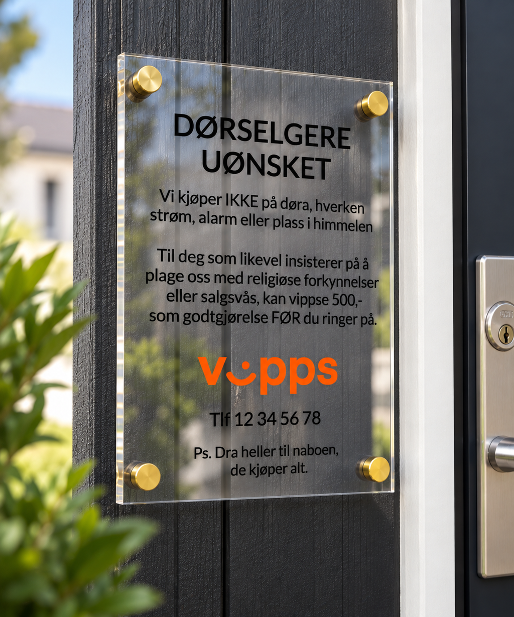 Dørselgere uønsket Inngravert.no