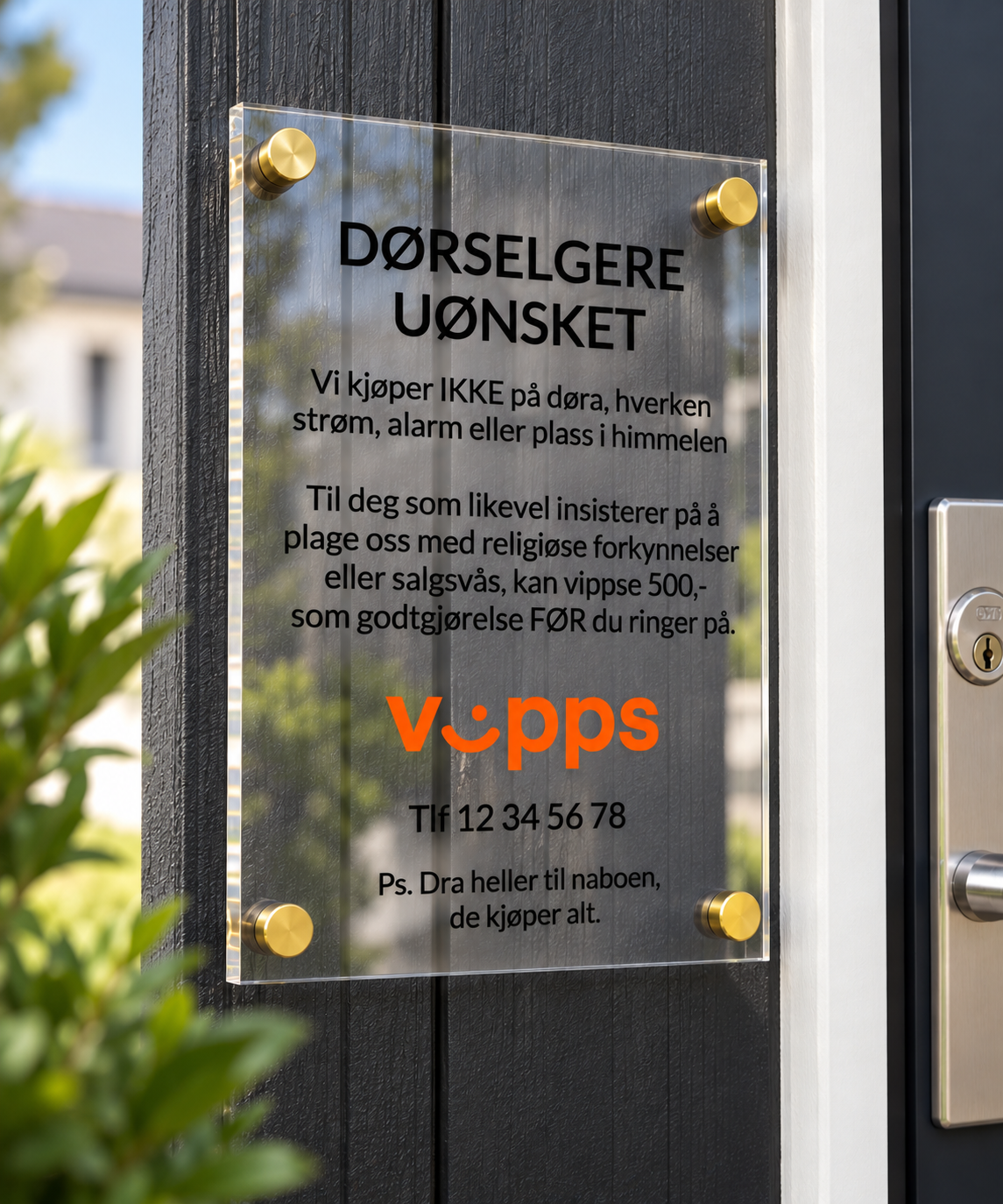 Dørselgere uønsket Inngravert.no