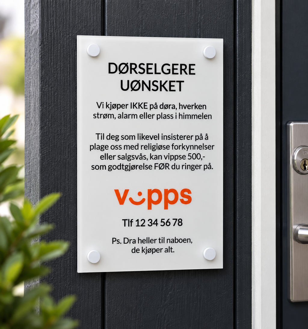 Dørselgere uønsket Inngravert.no