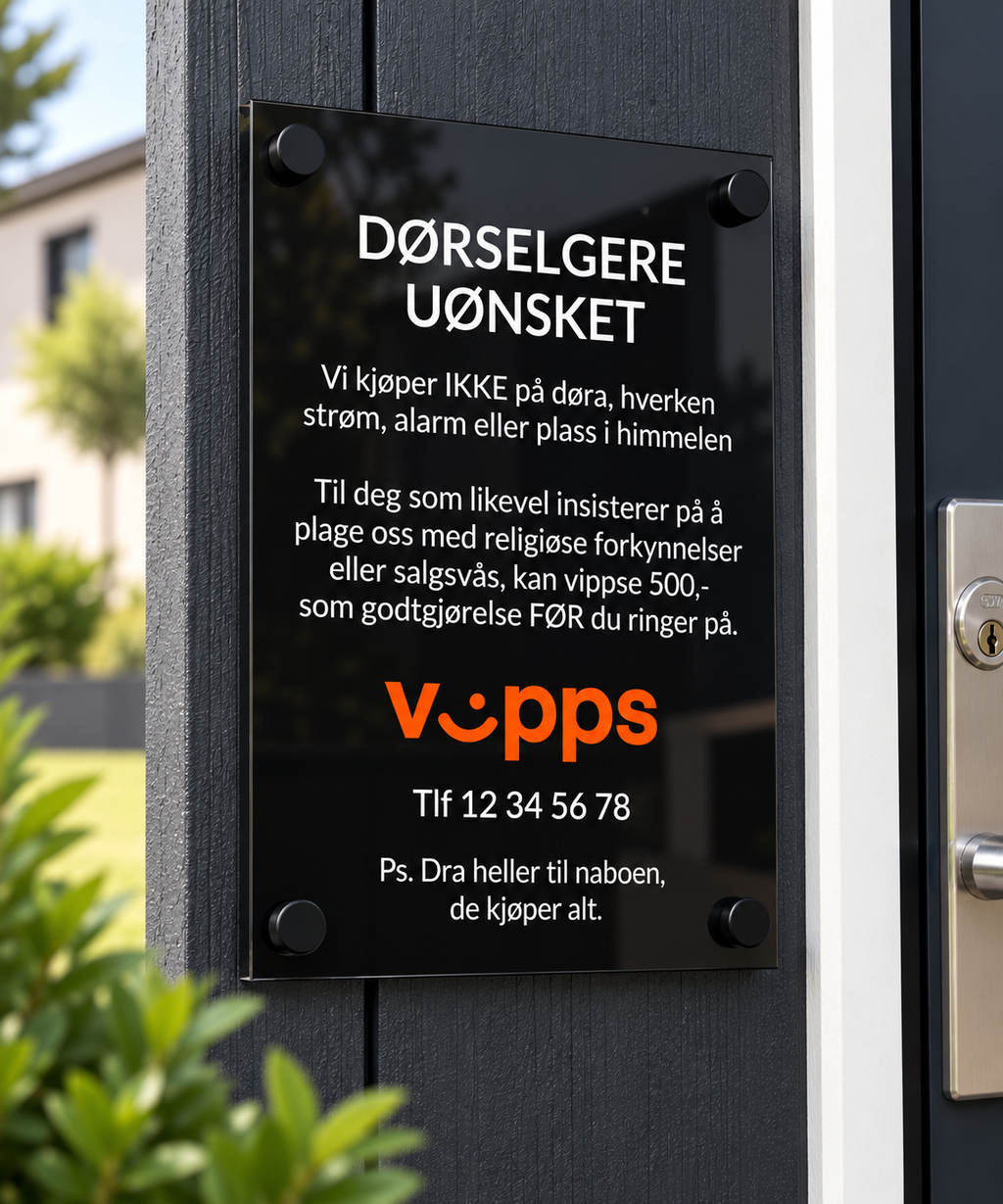 Dørselgere uønsket Inngravert.no