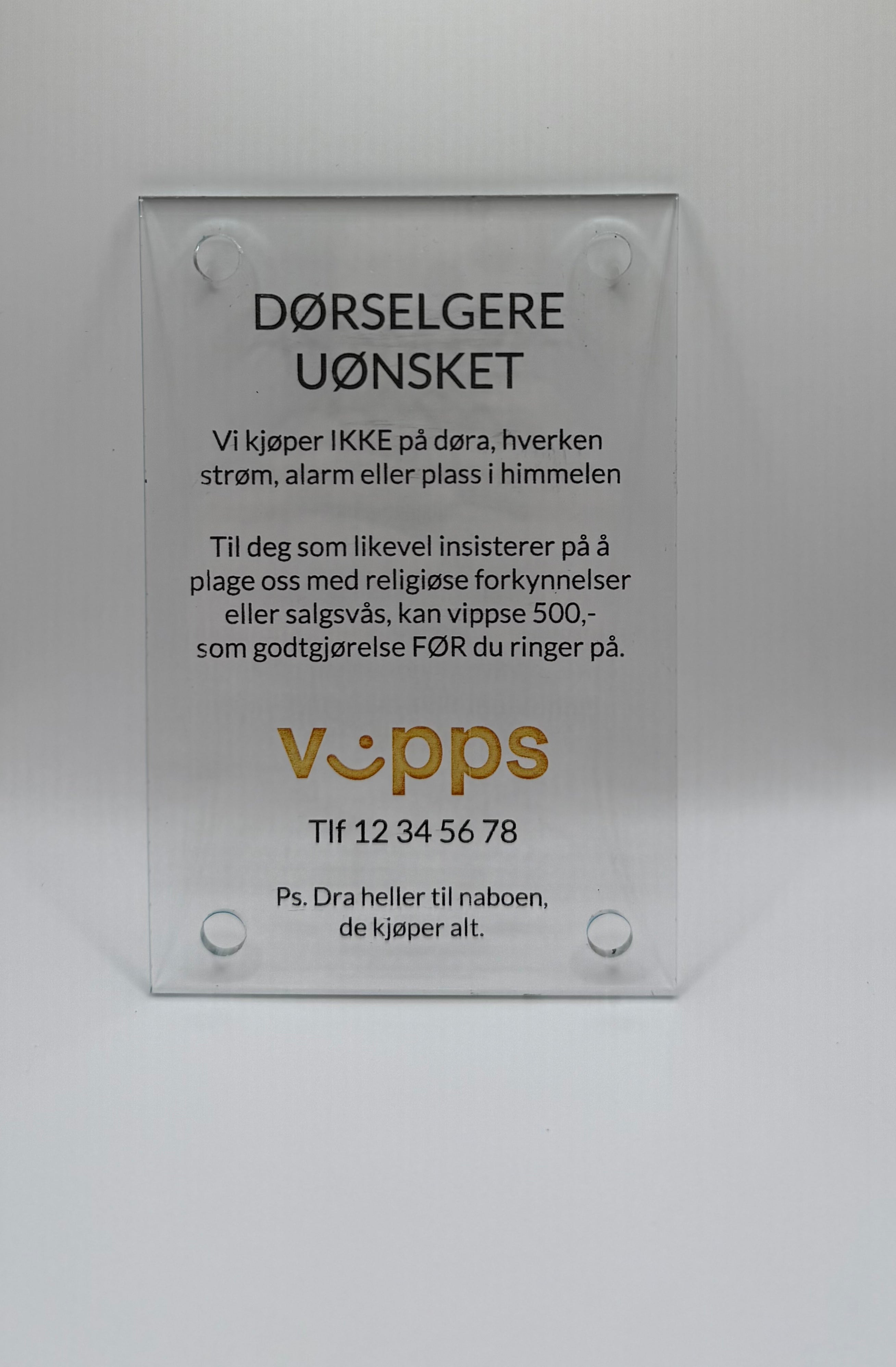 Dørselgere uønsket
